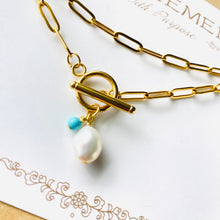 Load image into Gallery viewer, 18K Paperclip Toggle Pearl Necklace - Redeemed With Purpose