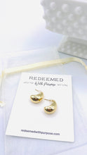 Load image into Gallery viewer, Rhodium Plated Dome Drop - Redeemed With Purpose