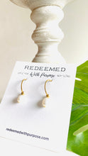 Load image into Gallery viewer, Pearl Drop Hoop - Redeemed With Purpose
