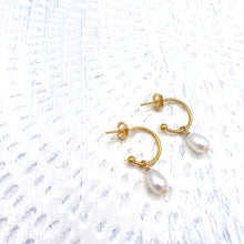 Load image into Gallery viewer, Pearl Drop Hoop - Redeemed With Purpose
