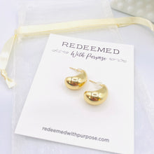 Load image into Gallery viewer, Rhodium Plated Dome Drop - Redeemed With Purpose
