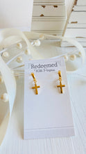 Load image into Gallery viewer, 18K Cross Hoops - Redeemed With Purpose
