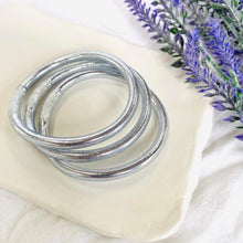 Load image into Gallery viewer, Silver Leaf Filled Thai Bangles - Redeemed With Purpose
